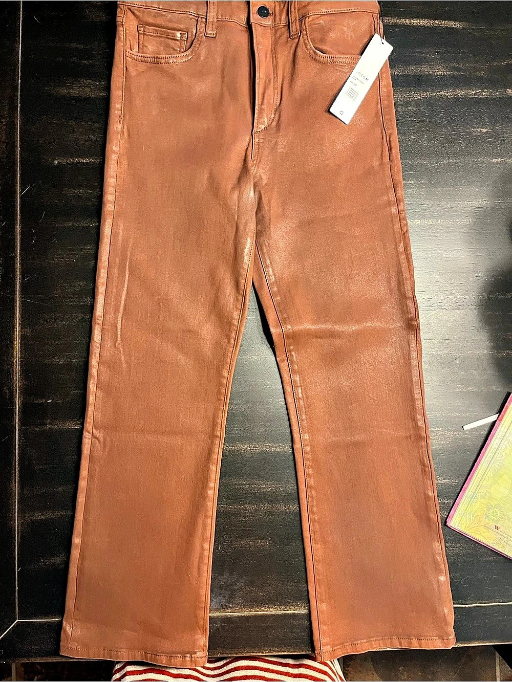 NWT Joes the  Callie Brown coated high rise Bootcut Jeans  cinnamon/rum color s